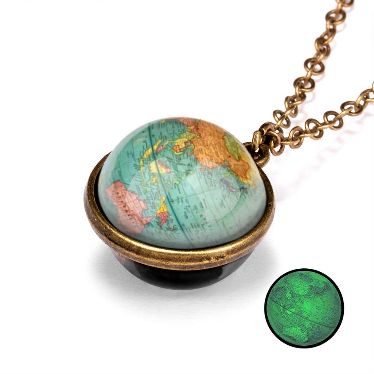 Double sided universe starry night necklace