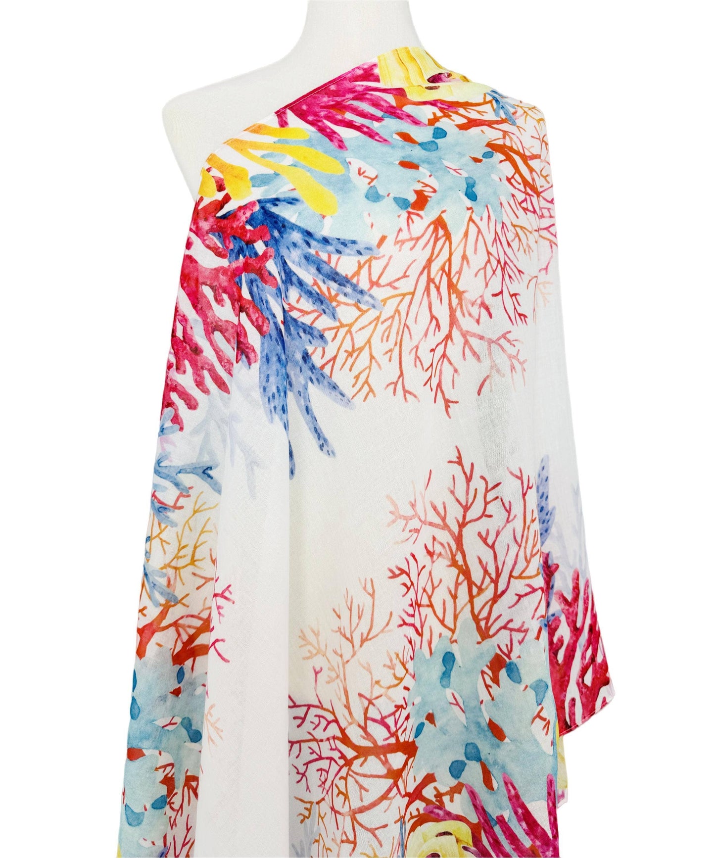 White-Multi Coral Scarf