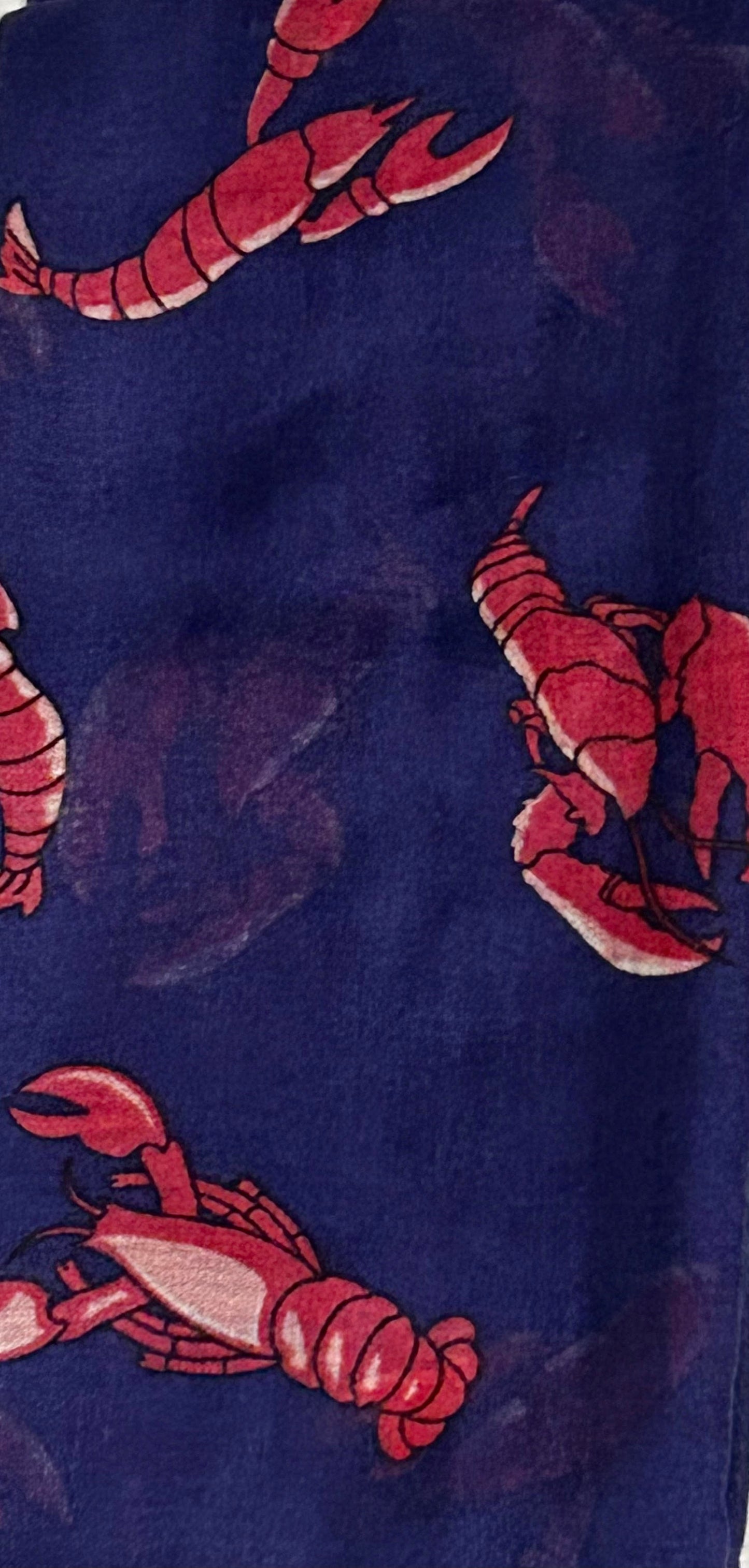 Red and blue lobster scarf