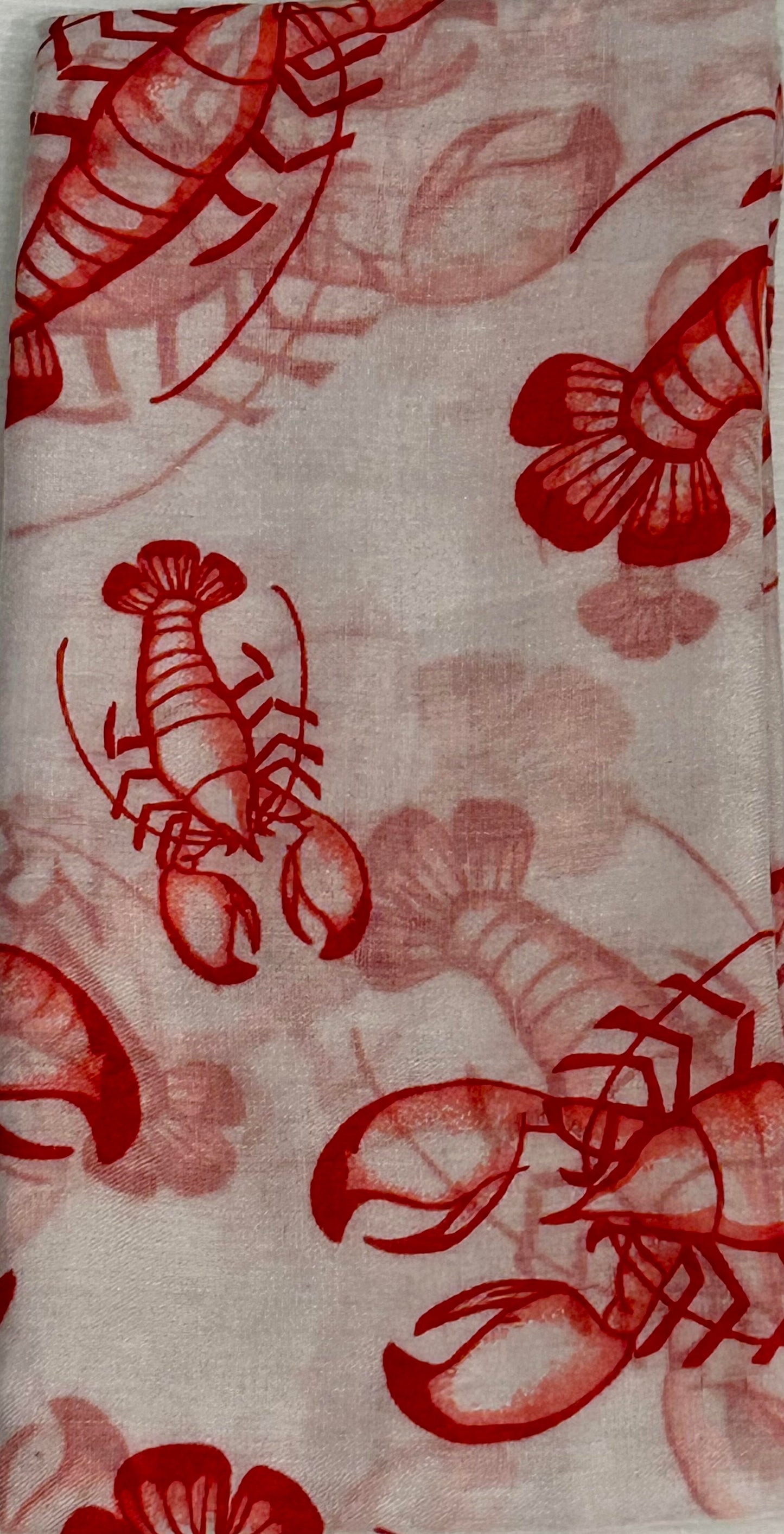 White and red lobster scarf