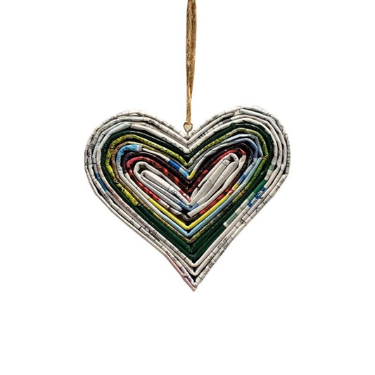 Mini Heart Ornament - Recycled Paper