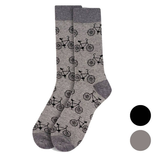 Men's Bicycle Novelty Socks: Gray