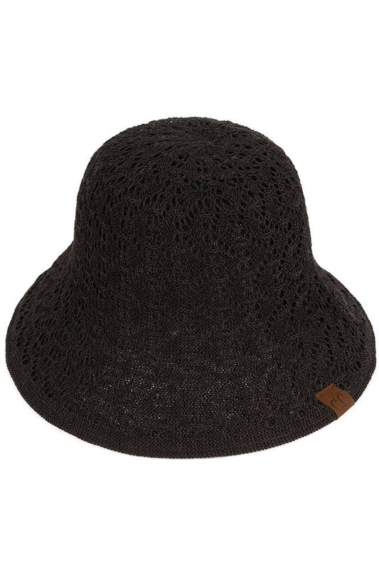Reversible Cloche Eyelet Pattern Hat
