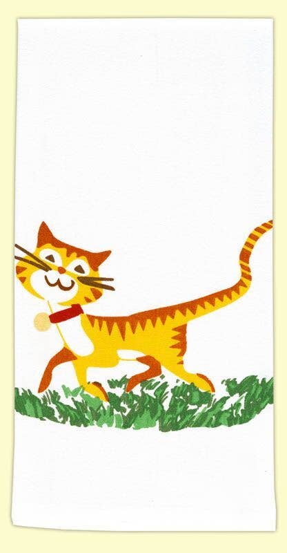 Happy Cat Tea Towel