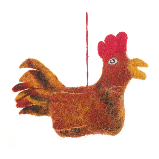 Handmade Needle Felted Cock a Doodle Doo Decoration