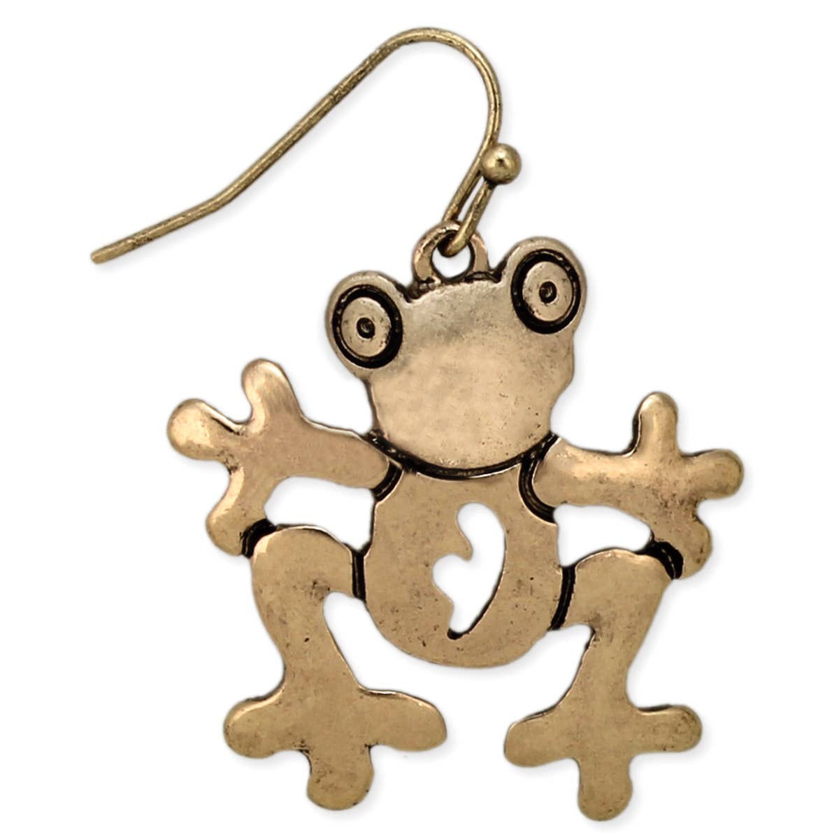 Hop to it Gold Frog Earrings