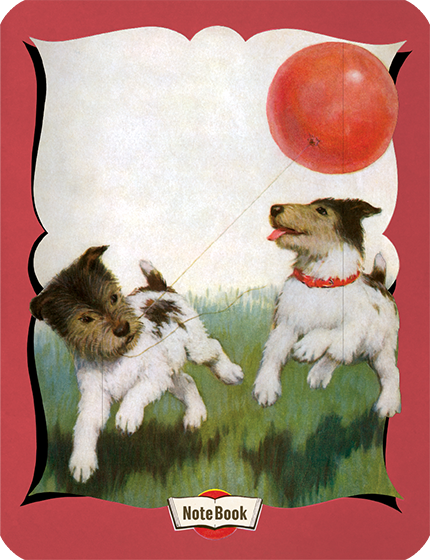 Hello Darling Notebook - Dogs Running With Balloon