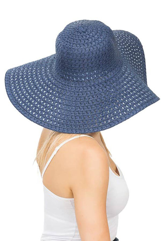 Petite Open Weave Light-Weight  Floppy Brim Sun Hat