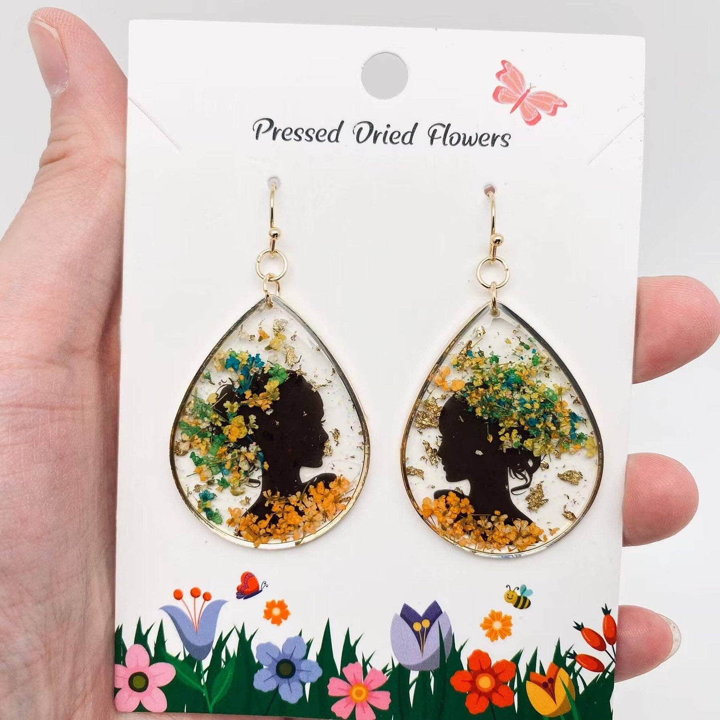 Flower-Crowned Beauty Creative Charm Dangle Earrings