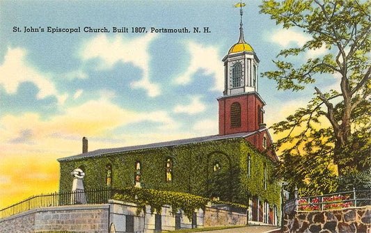 NH-220 Episcopal Church, Portsmouth - Vintage Image, Magnet