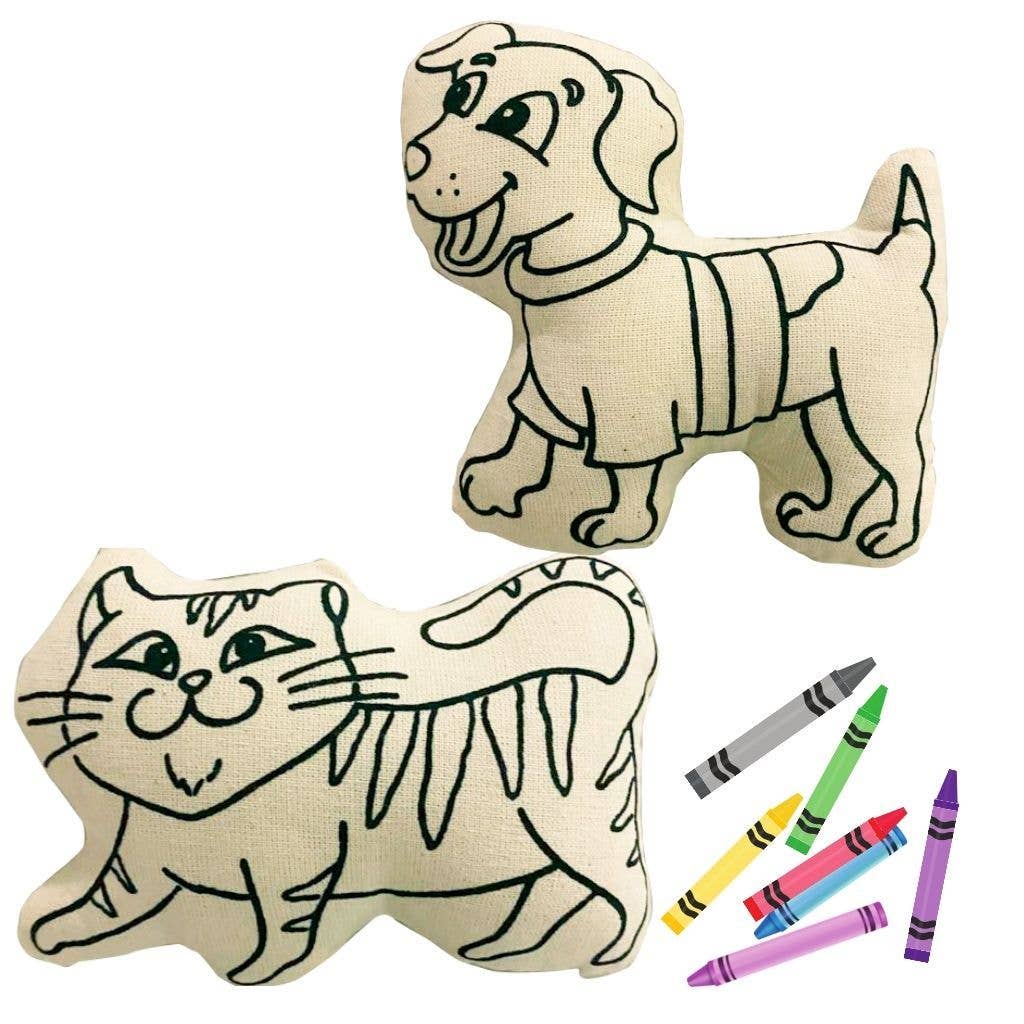 Dog and Cat stuffed animals for coloring