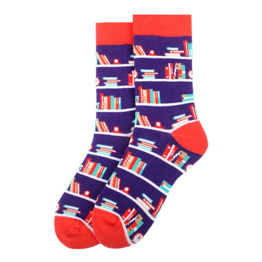 Women's Stack of Books Novelty Socks