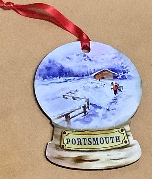Portsmouth Into the Cabin Snow Globe Ornament Hardboard One Sided