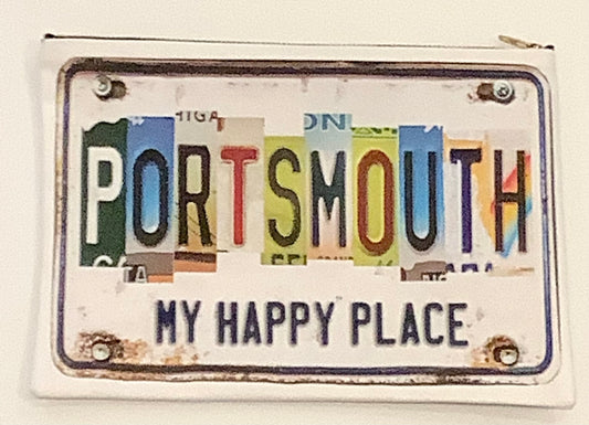 Portsmouth My Happy Place Zippered License Plate Bag