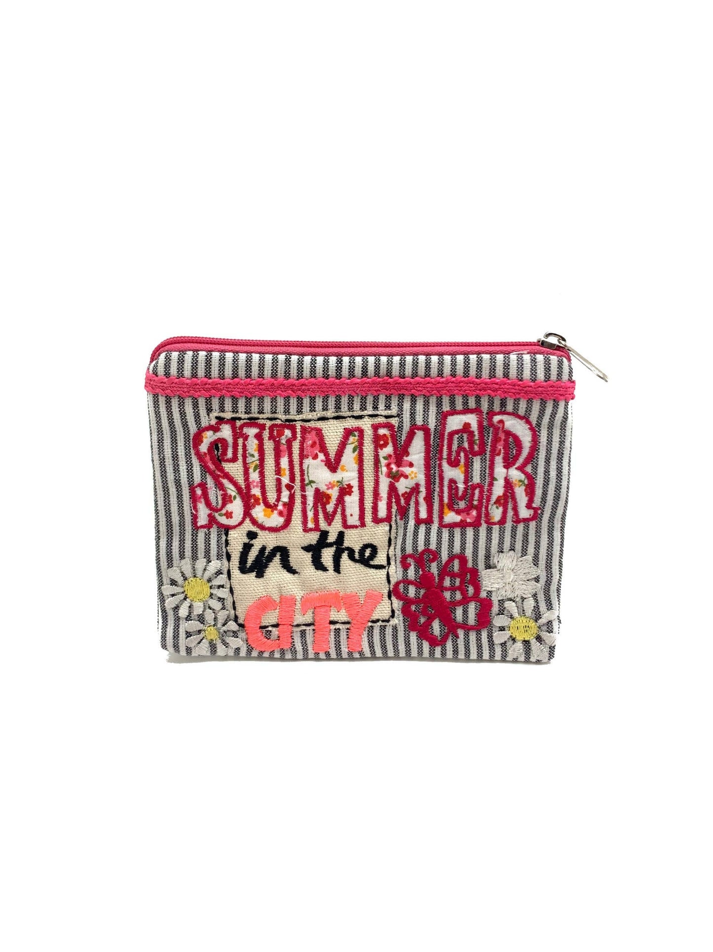 “Summer in the City” Embroidered Pouch