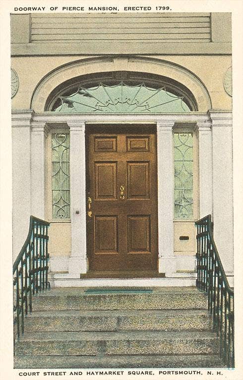 NH-07 Pierce Doorway, Portsmouth - Vintage Image, Magnet