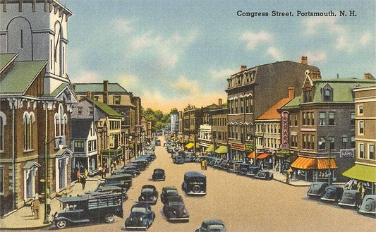 NH-161 Congress Street, Portsmouth - Vintage Image, Magnet