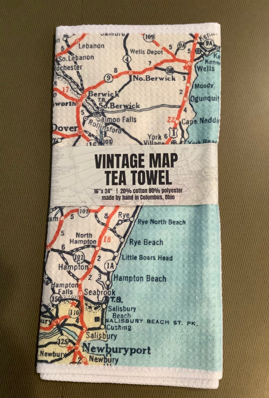 Portsmouth Map Kitchen Tea Towel /Dishcloth