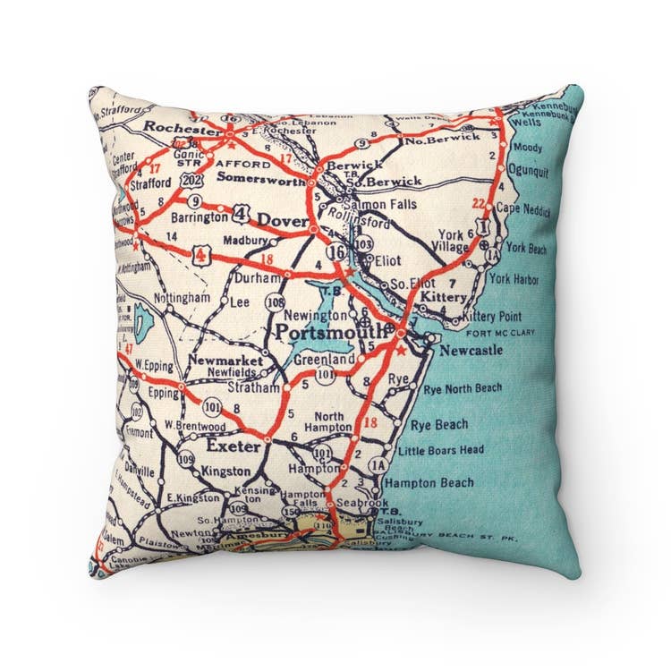 Portsmouth NH Map Pillow